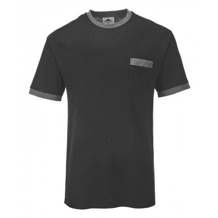 PORTWEST TX22BKRM - T-shirt contrasté Texo, noir
