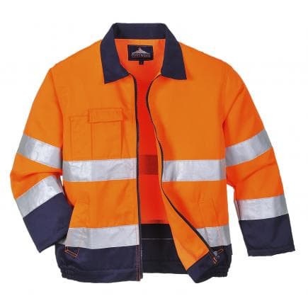 PORTWEST TX70ONRXL - Veste Hi-Vis Madrid, orange/marine