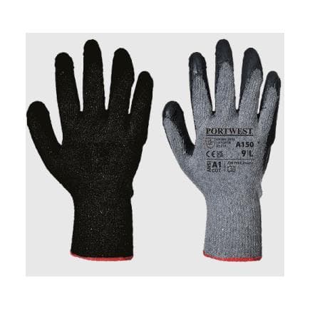 PORTWEST A150BKRL - Gant tricoté enduit latex classique noir (lot multiple)