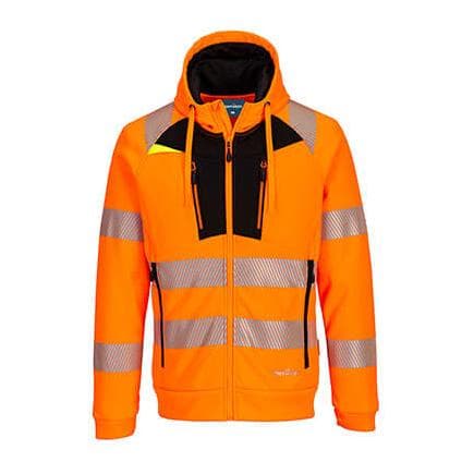 PORTWEST DX477OBR4XL - DX4 - Sweat à capuche zippé haute-visibilité orange/noir