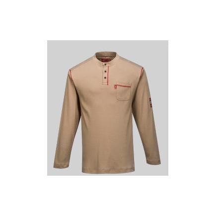 PORTWEST FR02KHR4XL - Pull col rond boutonné FR kaki Bizflame