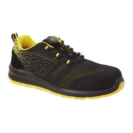 PORTWEST FT08BKY43 - Portwest Compositelite Wire Lace Safety Trainer Knit S1P Noir/jaune