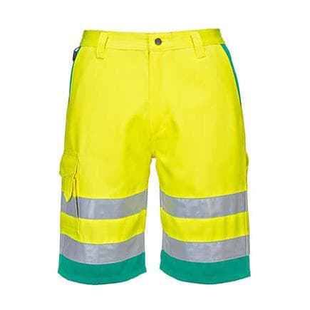PORTWEST L043YTRM - Short en poly-coton léger haute visibilité Jaune/Théal