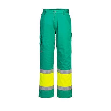 PORTWEST L049YTRL - Pantalon combat Hi-Vis Bicolore Jaune/Théal