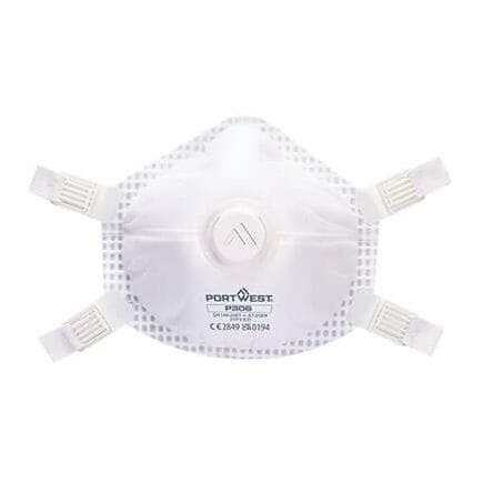 PORTWEST P306WHR - Masque FFP3 Ultimate réutilisable avec valve (Pk5) Blanc
