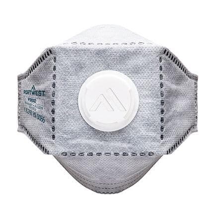PORTWEST P392WHR - Masque EAGLE Respiratoire FFP3 plat pliable en carbone avec valve (Pk10) Blanc