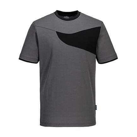PORTWEST PW211ZBRM - T-shirt PW2 M/C Gris Zoom/Noir