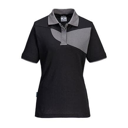 PORTWEST PW219BZRM - Polo Femme PW2 Noir/ Zoom Gris