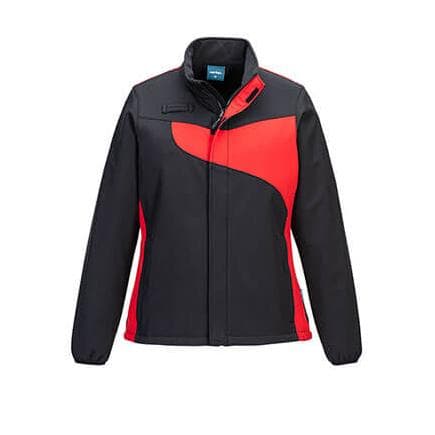 PORTWEST PW278BDRL - PW2 Softshell pour femmes (2L) Noir/Rouge