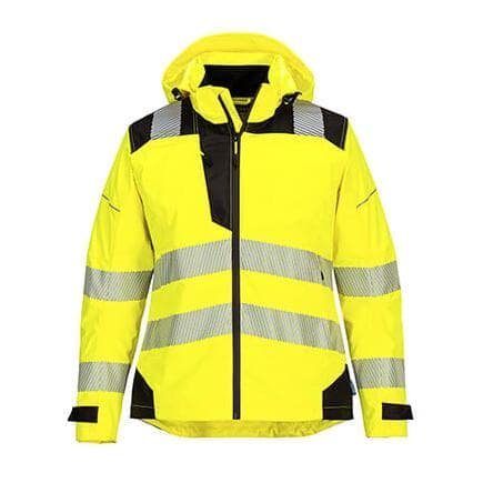 PORTWEST PW389YBRM - Veste de pluie haute visibilité PW3 pour femme Jaune/Noir