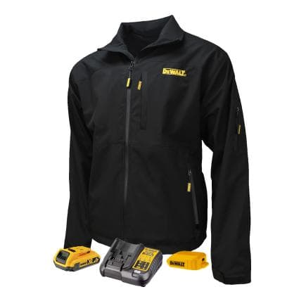 RADIANS DCHJ090BD1-L CE - Dewalt veste chauffante Softshell structurée noire avec chargeur continental