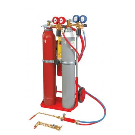 ROTHENBERGER 35401 - Appareil de soudage à 3 gaz set RE 17 AMS 10/10 avec bouteilles de 10 lt.