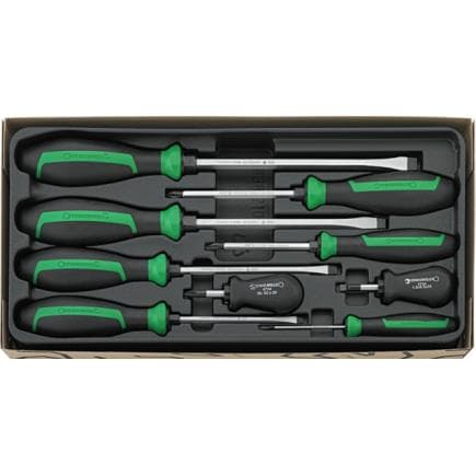 STAHLWILLE 96469316 - Jeu de tournevis à fente et PH en acier allié au chrome, DRALL+ (9 pcs)