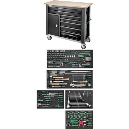 STAHLWILLE 98830204 - Jeu d’outils avec établi tiroirs 7 + 1 (238 pcs.)