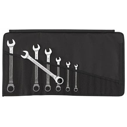 STAHLWILLE 96411707 - Assortiment de clés mixtes à fourche et clé polygonale à cliquet (7 pièces)
