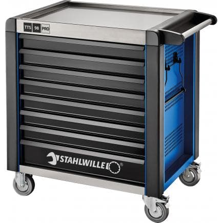 STAHLWILLE 81200173 - Servante d’atelier à 8 tiroirs, bleu - capacité de charge : 1 400 kg - tiroirs (7x) : 695 × 525 × 73 mm - tiroir (1x) : 695...