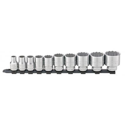 STAHLWILLE 96053010 - Set de douilles 1/2" sur rail (10 pcs.)