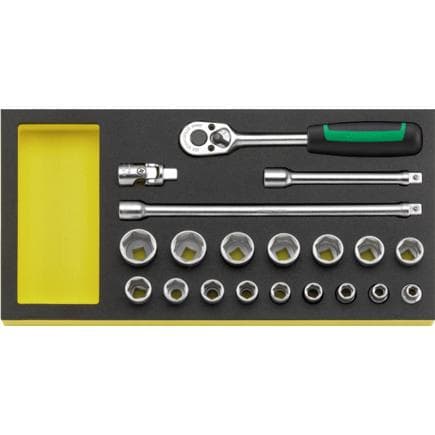 STAHLWILLE 96830357 - Jeu de cliquets 3/8" avec douilles et accessoires en insert TCS (7-22 mm) (20 pcs.)
