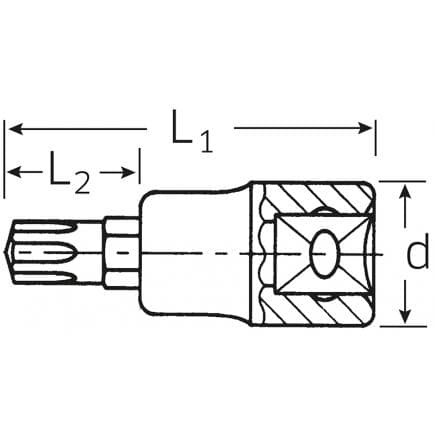 STAHLWILLE 03090006 - Douilles pour tournevis 1/2'' pour vis étoile (Ribe CV®)