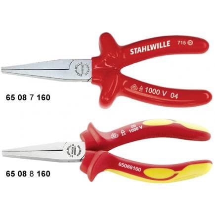 STAHLWILLE 65088160 - Pinces à becs plats, longs, surface de préhension moletée.