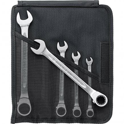 STAHLWILLE 96411705 - Set clés mixtes à cliquet OPEN RATCH dans une trousse à outils enroulable