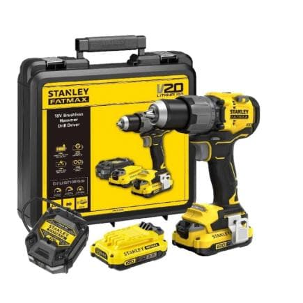 STANLEY SFMCD726D2K-QW - Perceuse-visseuse sans fil V20 18V (avec 2 batteries, chargeur et mallette de transport)