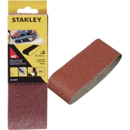 STANLEY STA33006-XJ - Bandes abrasives 60x400 mm pour ponceuses à bande pour Bosch (multi-pack)
