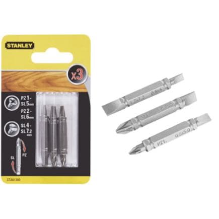 STANLEY STA61380-XJ - Jeu d’embouts doubles PZ-SL (3 pièces)