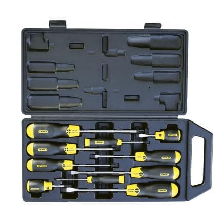 STANLEY 2-65-005 - Jeu de 10 tournevis Cushion Grip