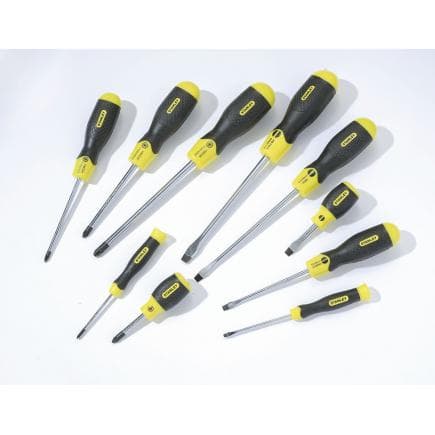 STANLEY 2-65-014 - Jeu 10 Tournevis Cushion Grip Pozi + strd.