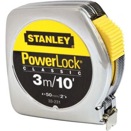 STANLEY 0-33-203 - Ruban à mesurer Powerlock - caisse en matière synthétique - Pouce-mm (3mx12,7cm) (6 pcs.)