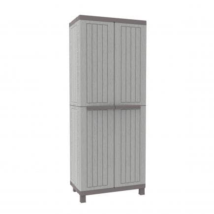 TERRY 1002722 - Armoire en plastique finition bois 2 portes porte-balais 68x39x170 cm.