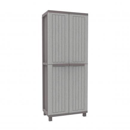 TERRY 1002717 - Armoire en résine plastique 2 portes 3 étagères 68x37,5x170 cm