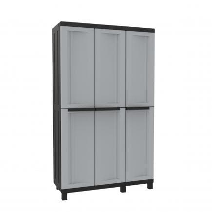 TERRY 1002710 - Armoire en résine plastique 3 portes 3 étagères 102x39x170 cm