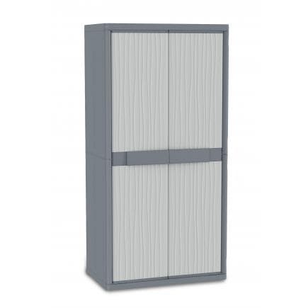 TERRY 1002564 - Armoire d’extérieur 2 portes porte-balais 4 étagères 89,7x53,7x180 cm