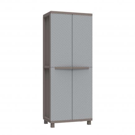 TERRY 1002817 - Armoire en rotin 2 portes 3 étagères 68x37,5x170 cm