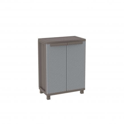 TERRY 1002818 - Armoire en rotin 2 portes 1 étagère 68x37,5x91,5 cm