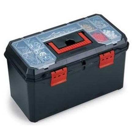 TERRY 1001164 - Caisse à outils avec plateau et organisateur sur le couvercle - Noir/Rouge
