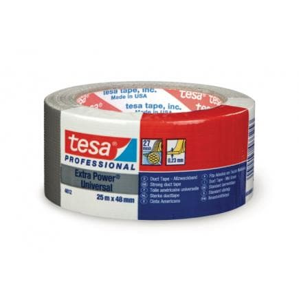 TESA - Extra Power® Universal Nastro Americano multiuso in tessuto plastificato grigio 25 mt x 48 mm. Colore Silver