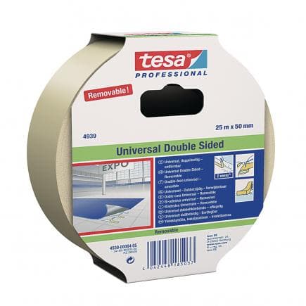 TESA - Ruban adhésif double face toilé amovible transparent