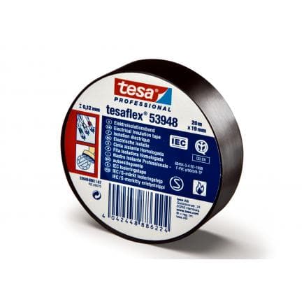 TESA - Nastro isolante autoestinguente professionale nero