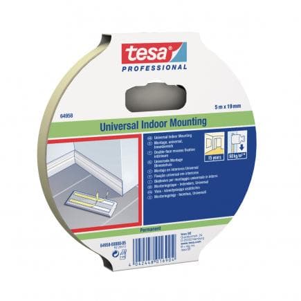 TESA - Ruban adhésif double face pour une installation universelle en intérieur blanc