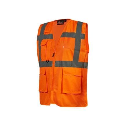 U-POWER HL376OF-L/XL - Gilet haute visibilité CASTOR, Orange fluo