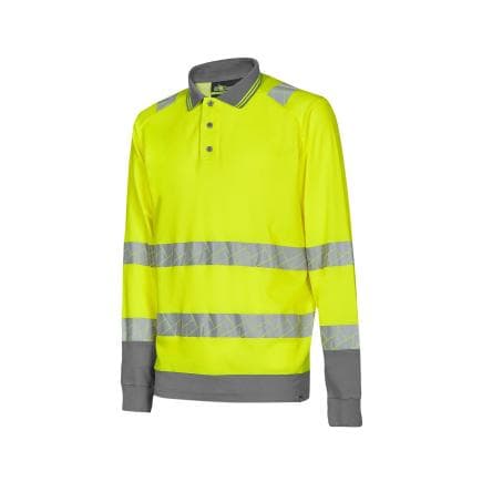 U-POWER HL389GY-L - Polo haute visibilité CLOSE, Jaune Gris (3 pcs.)
