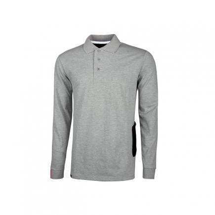 U-POWER EY144GS-4XL - Polo manche longues en coton piqué Live Grey Silver (lot muliple)
