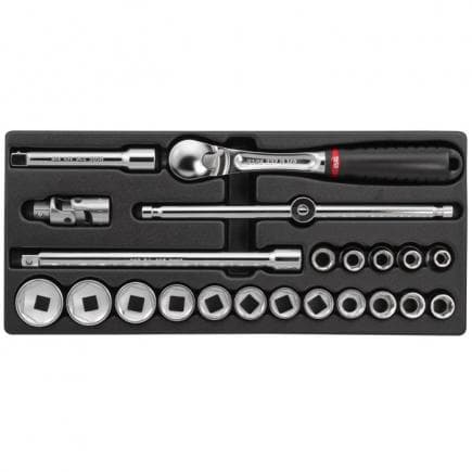 USAG U05190750 - Assortiment de cliquet et douilles (22 pièces)