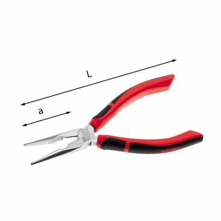 USAG U01332160 - Pinces à bec demi-rond extra-longues avec mâchoires droites
