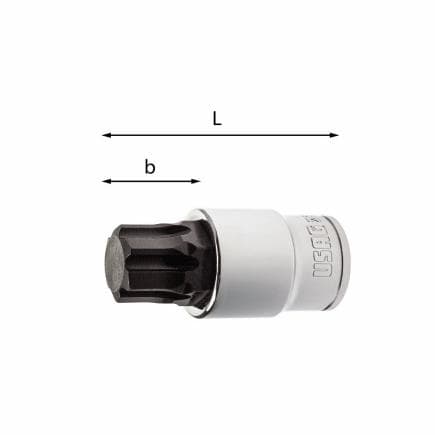 USAG U02342106 - 1/2" Embouts à douille avec profil hexagonal spécial X-Grip pour vis à tête hexagonale