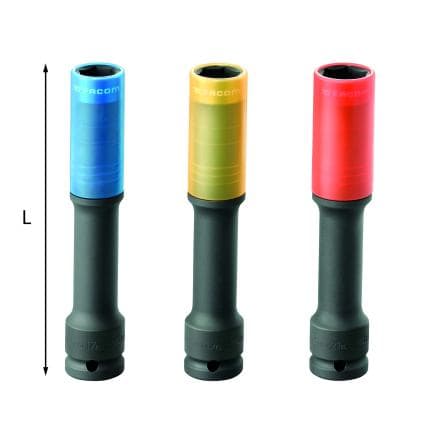 USAG U02700111 - Jeu de douilles à chocs longues renforcées pour jantes en alliage avec protection en téflon (3 pcs.)