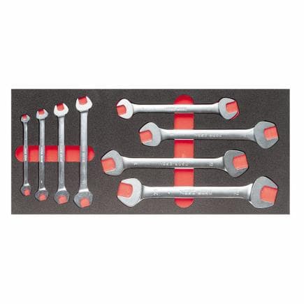 USAG U05191072 - Jeu de clés à fourche bicolore dans module de mousse bicolore (8 pcs)